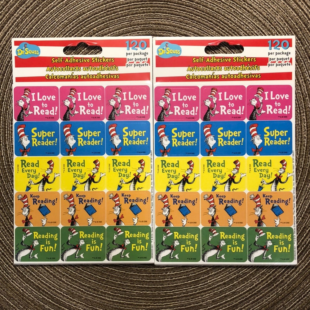 Dr. Seuss Stickers Reading Themed
